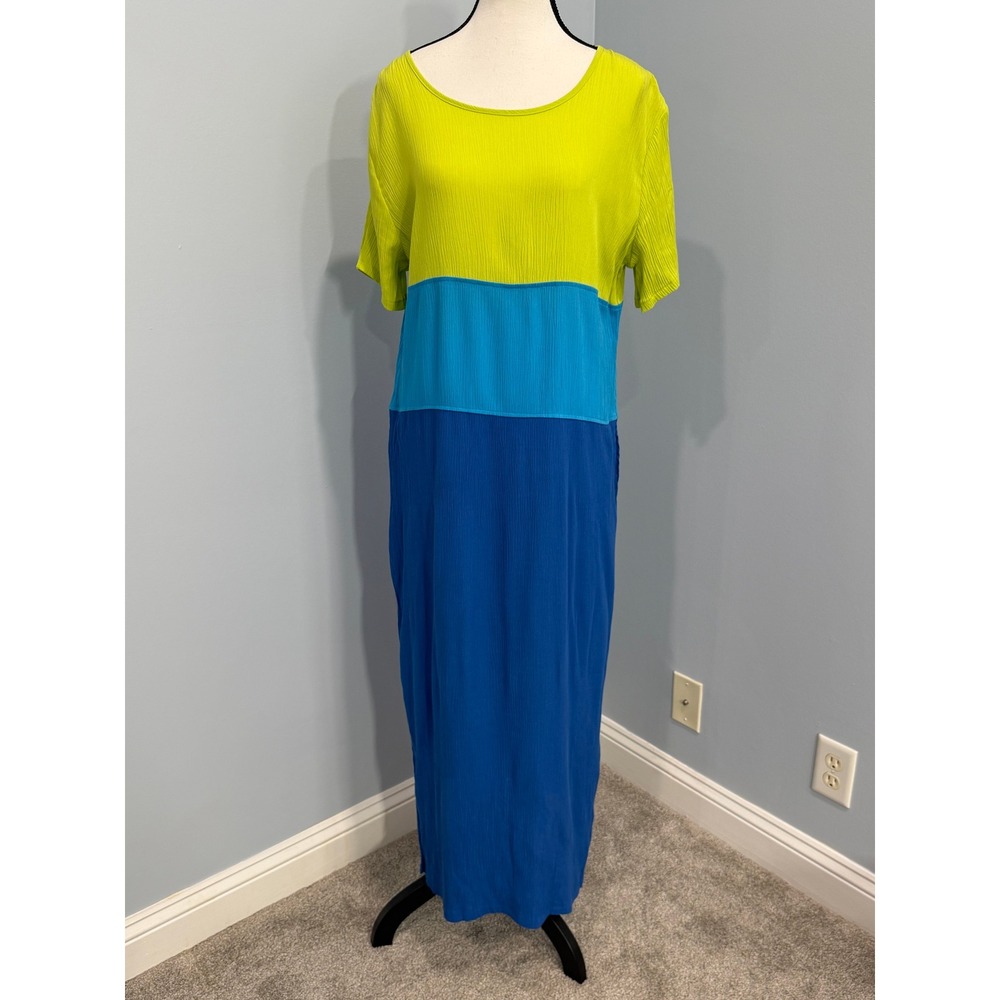 VTG Diane von Furstenberg "The Color Authority" Large Color Block Maxi Dress